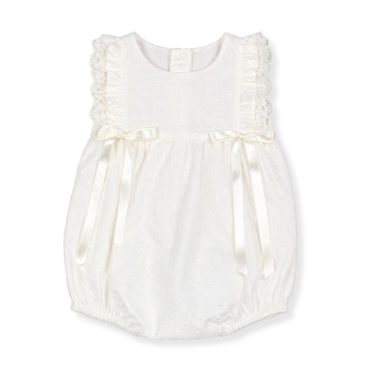 cream cermonial romper by spanish baby brand rapife