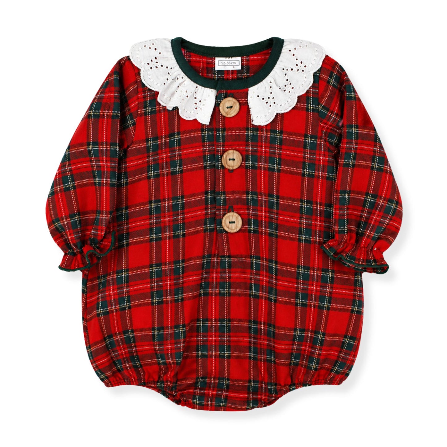 rapife baby clothes red tartan romper