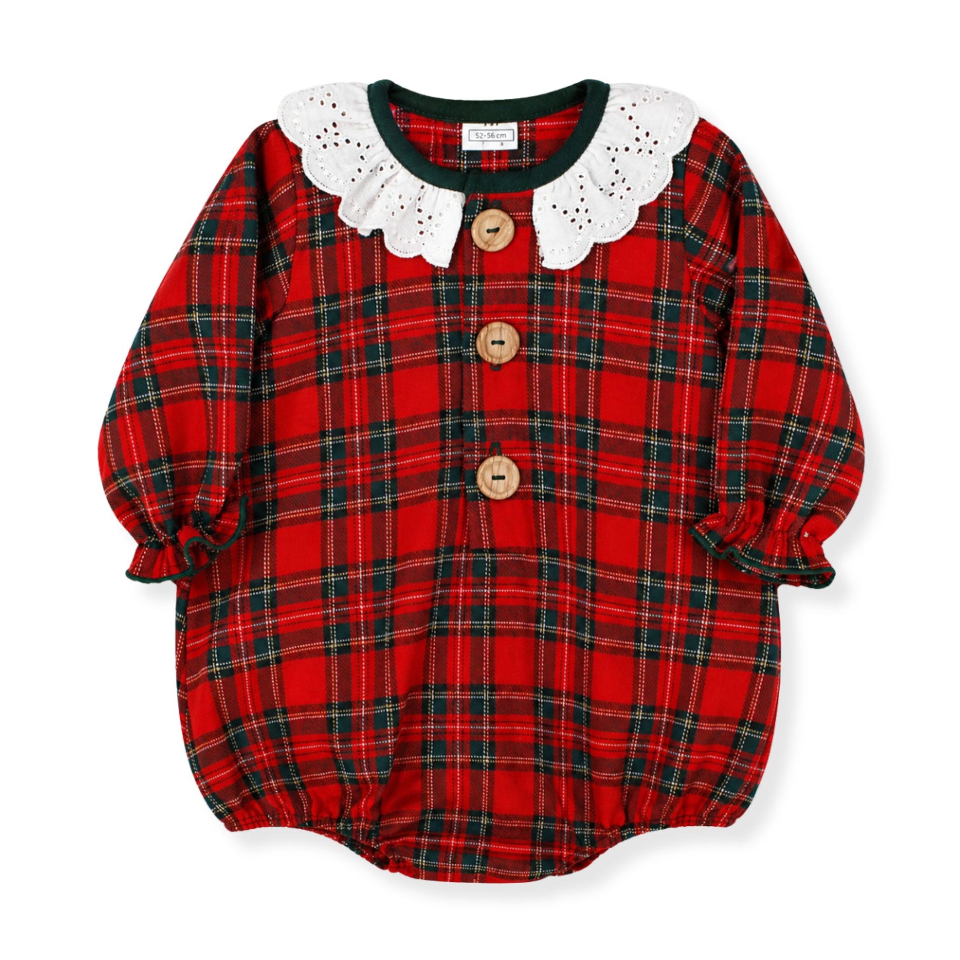 rapife baby clothes red tartan romper