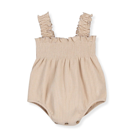 calamao baby romper in beige for summer