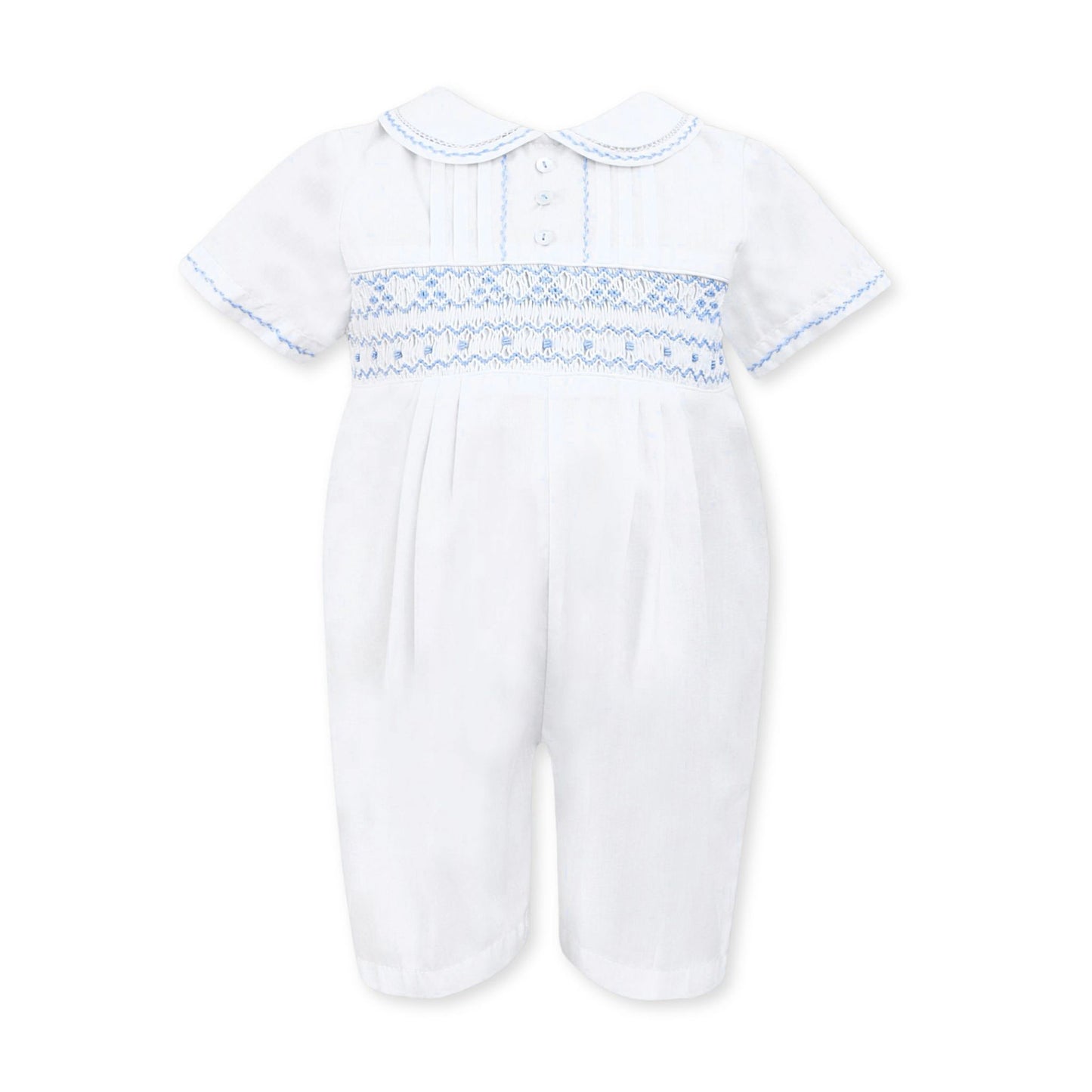 sarah louise white blue christening  outfit
