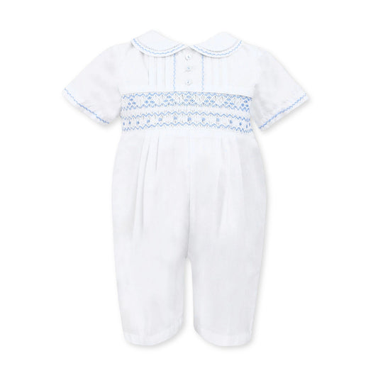 sarah louise white blue christening  outfit