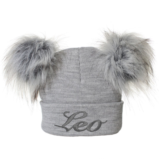 personalised  grey 1-6 years personalised hat