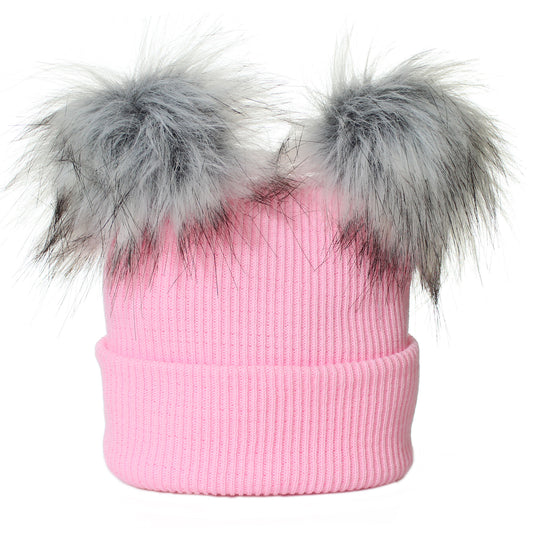 infant  baby girls pom pom 6-12 month hat