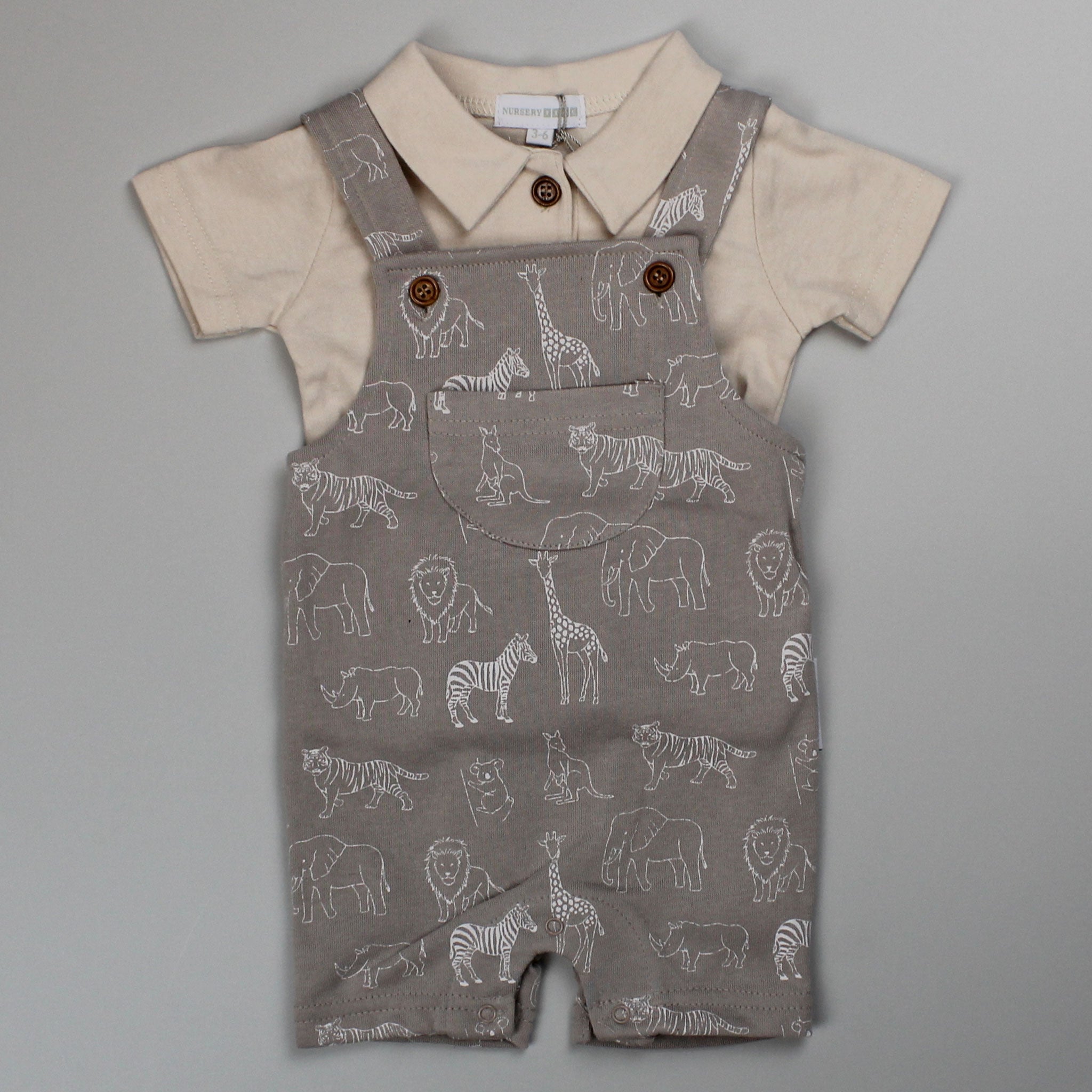 Baby boys safari dungarees