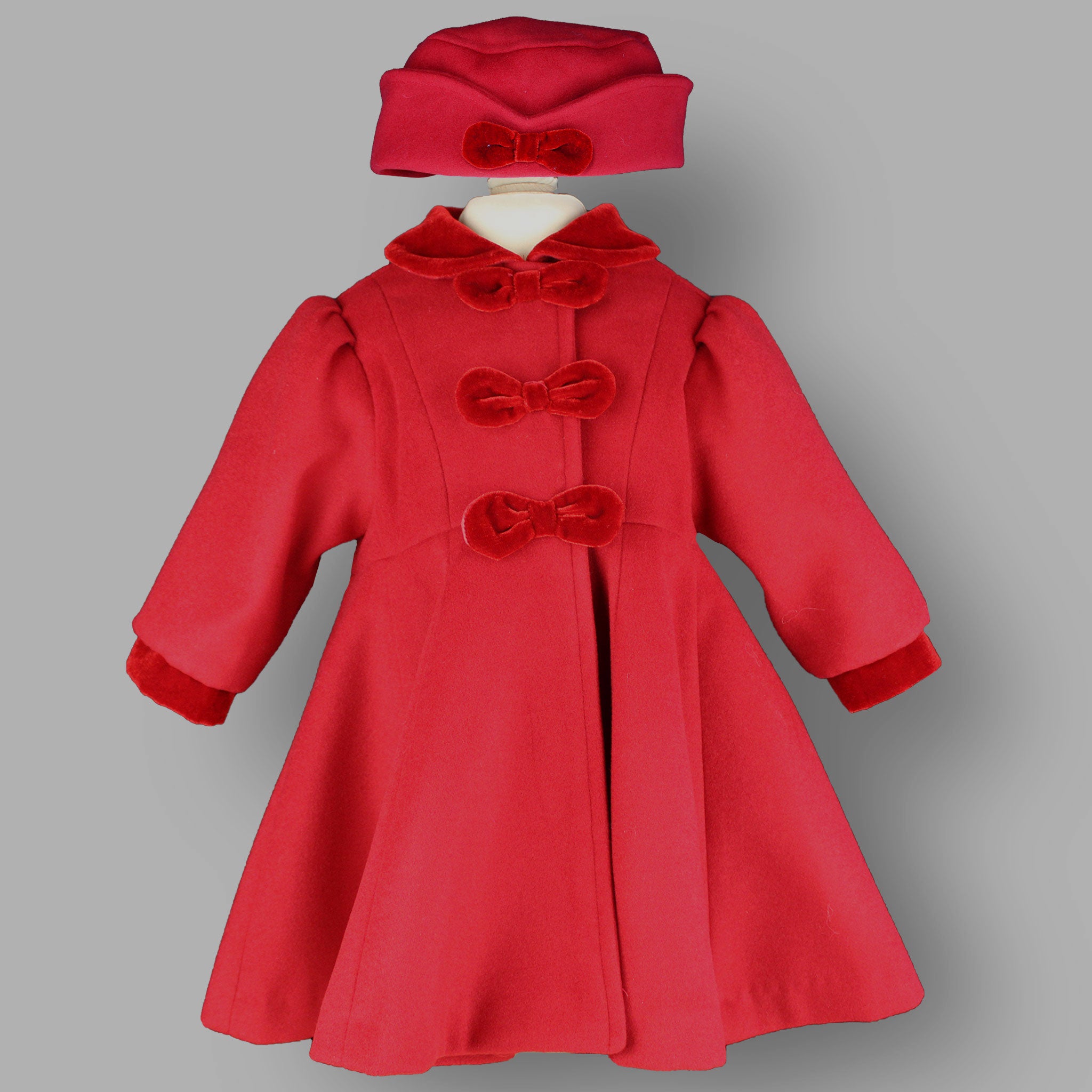sarah louise baby girl red coat and hat