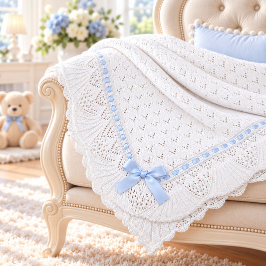 sarah louise white blue shawl