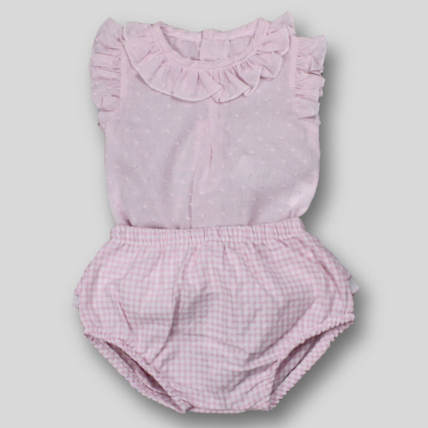 Baby Girls Vest and Check Jam Pants Set - Calamaro 19103 & 16028