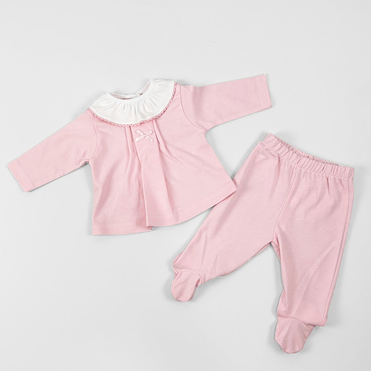baby girls pink cotton sleep suit