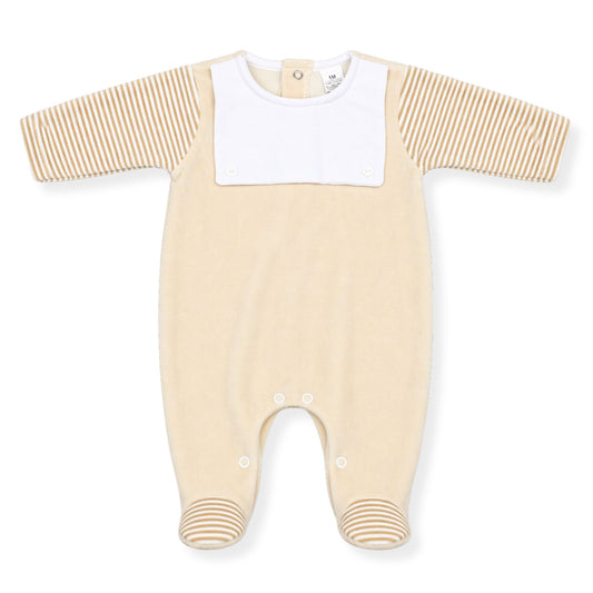 baby boys beige sleepsuit