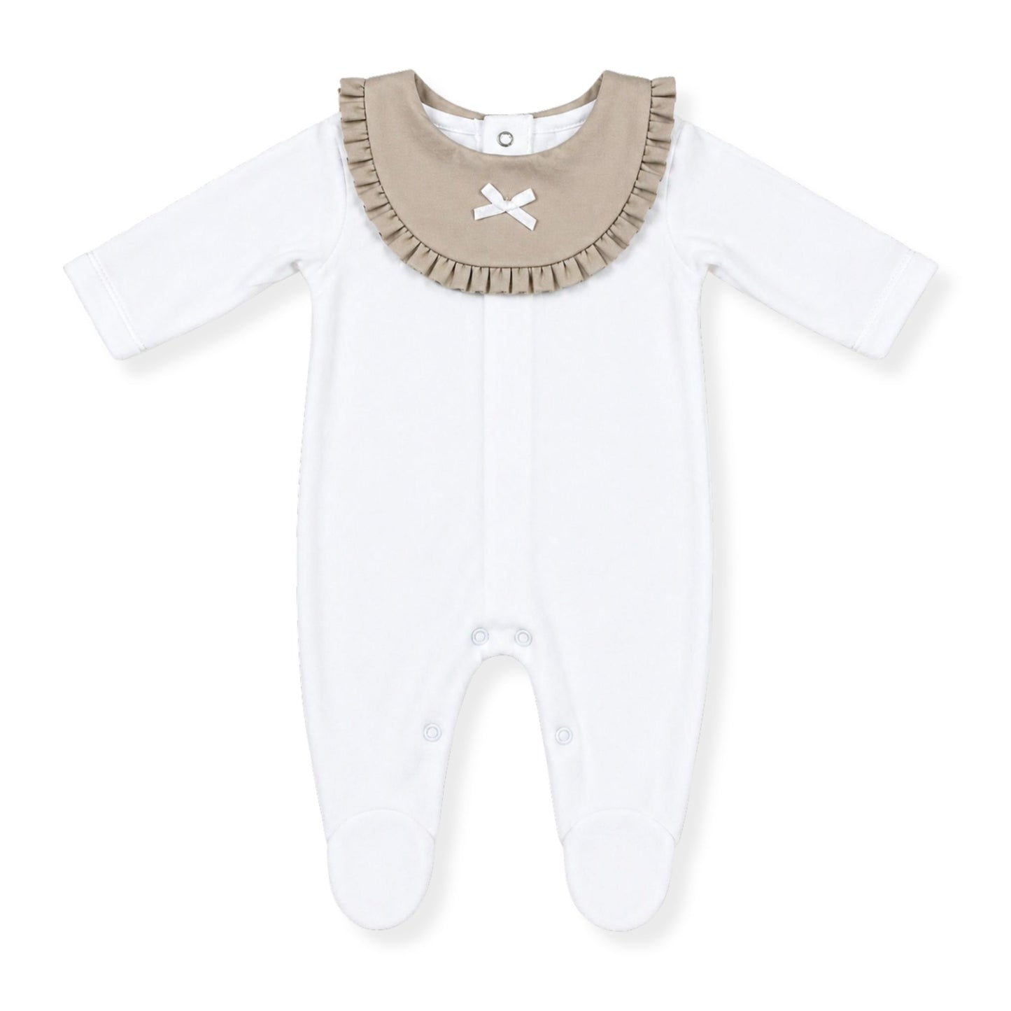sleepsuit velour white and beige