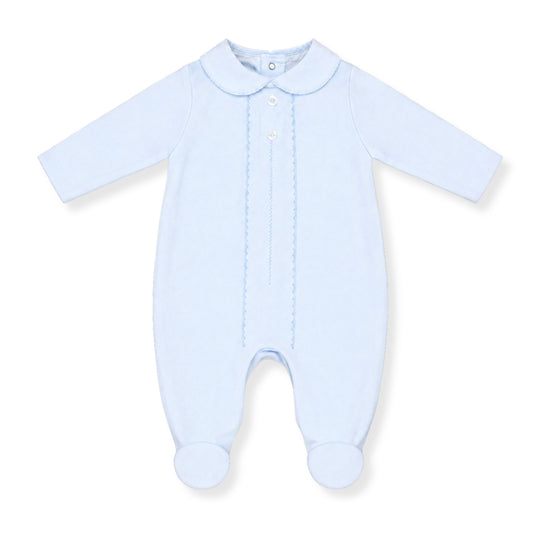 Baby Velour Sleepsuit - Blue - Pex