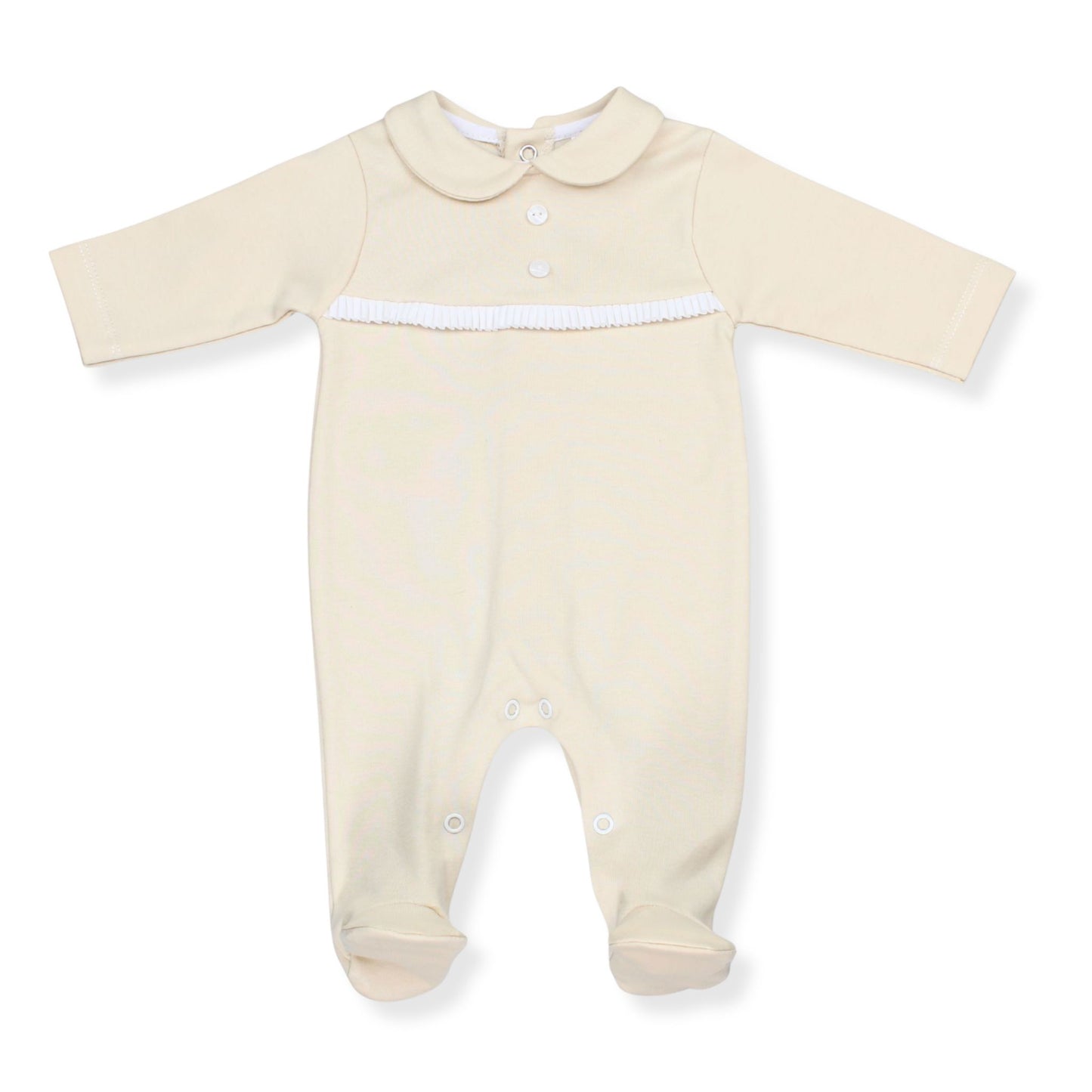 baby sleepsuit all in one cotton beige