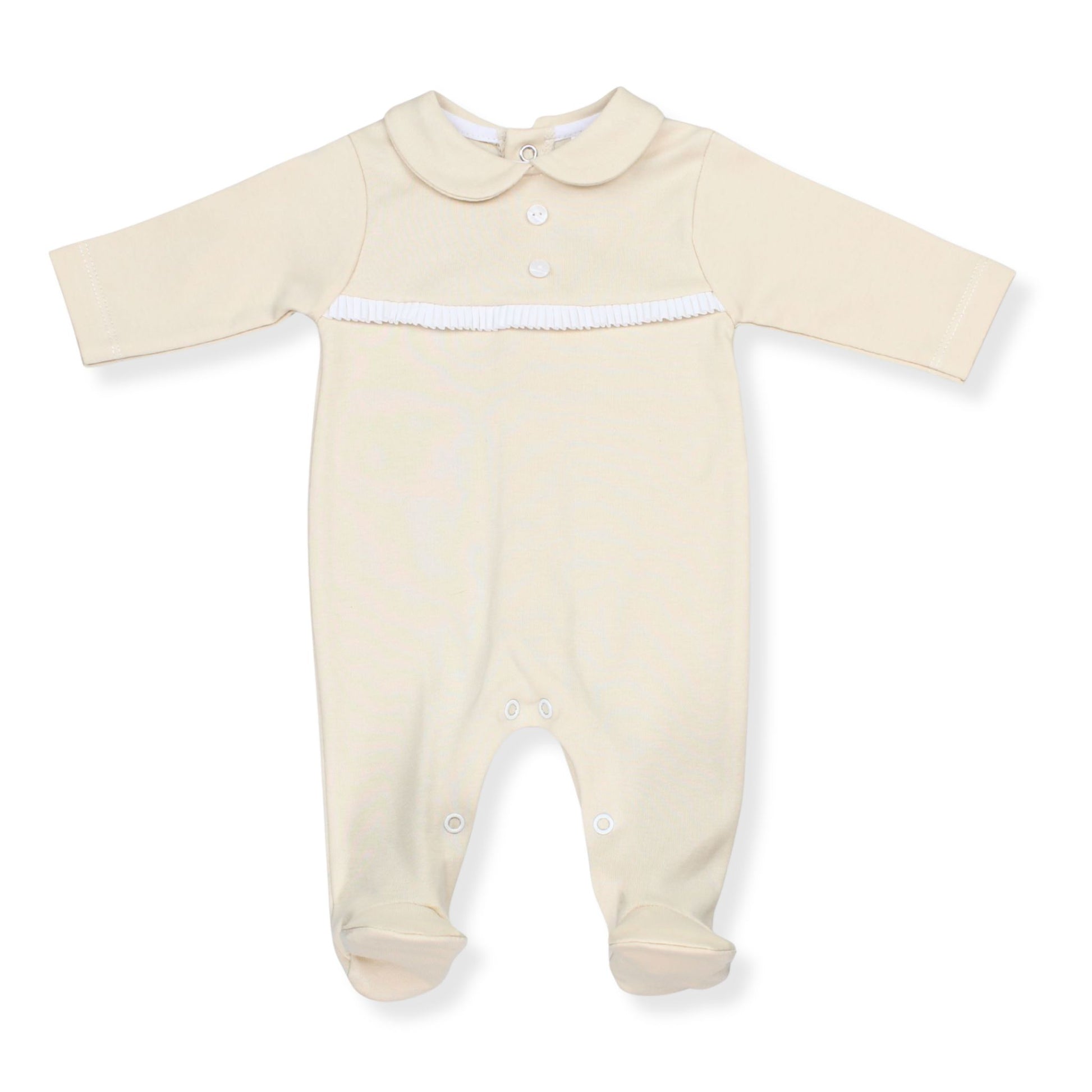 baby sleepsuit all in one cotton beige
