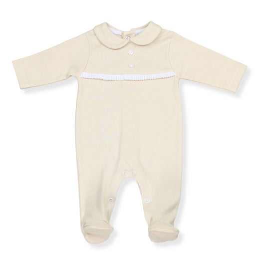 baby sleepsuit all in one cotton beige
