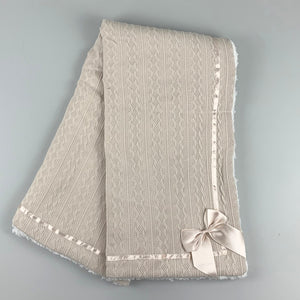 taupe beige baby blanket with bow