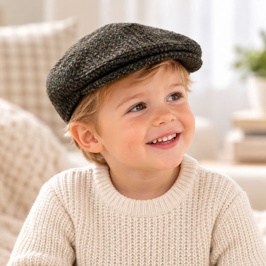 Faith & Sarah Baby Boys Forest Tweed Flat Cap
