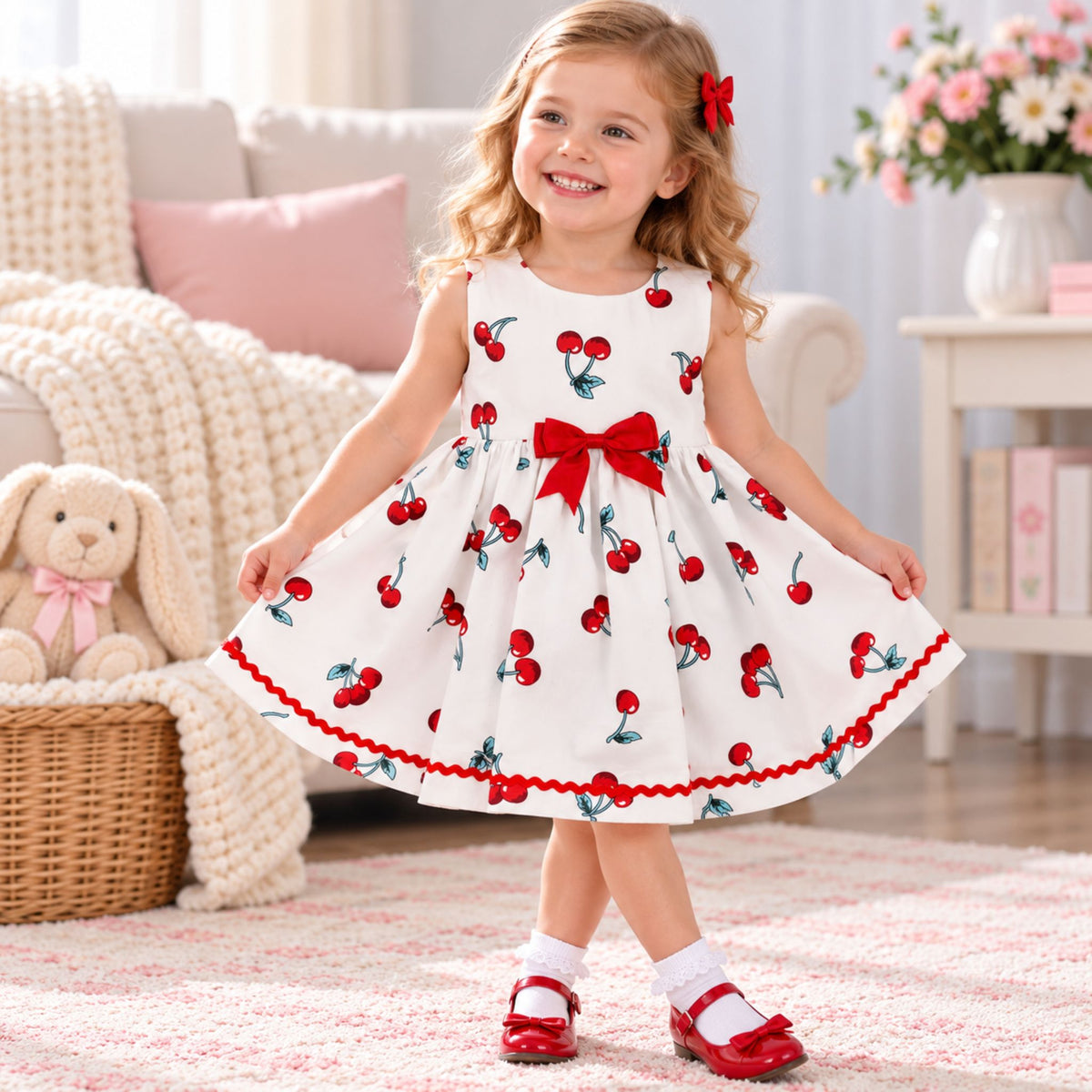 toddler dress 3-4 ears cherry design