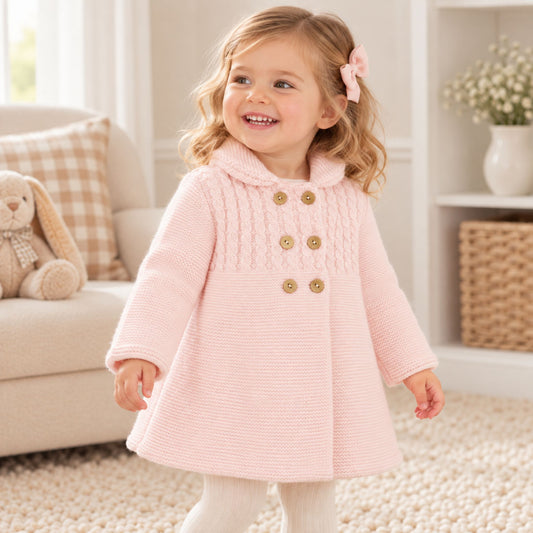 baby girl little nosh coat knitted