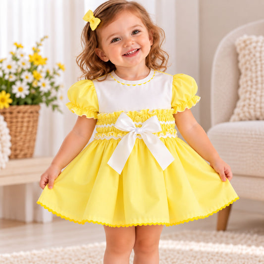 Baby Girl Dress - Spanish Style - Lemon