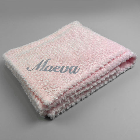 pink personalised waffle blanket