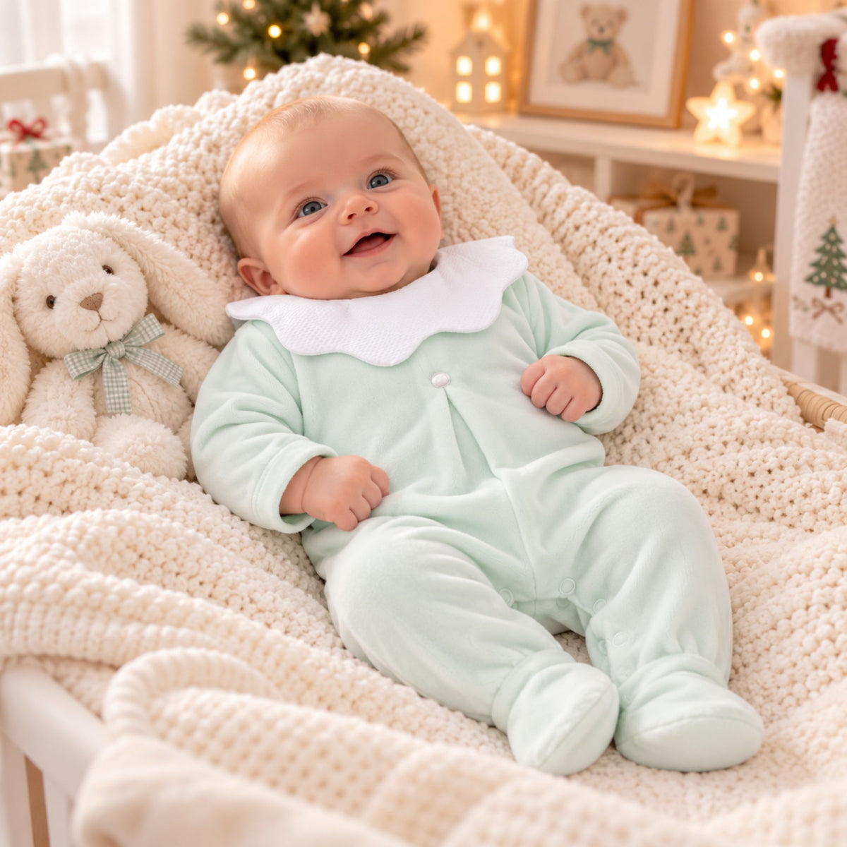 mint velour sleepsuit