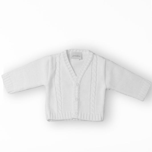 dandelion unisex baby white knitted cardigan