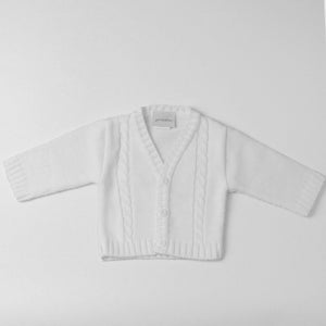 dandelion unisex baby white knitted cardigan