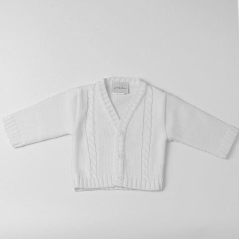 dandelion unisex baby white knitted cardigan