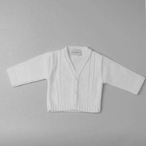 dandelion unisex baby white knitted cardigan