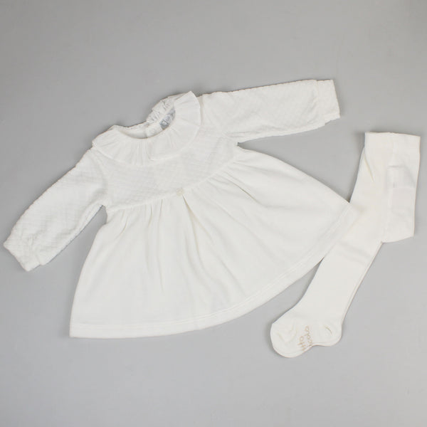 Baby girls velour designer dress and tights