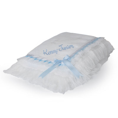 Personalised “Prince” Baby Shawl White – Luxury Baby Shawl with Name