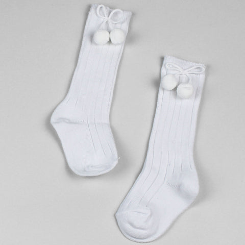 white-pom-pom-socks baby