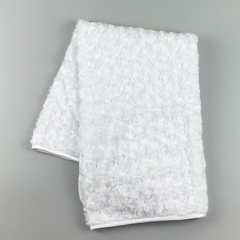 white rosebud texture baby blanket
