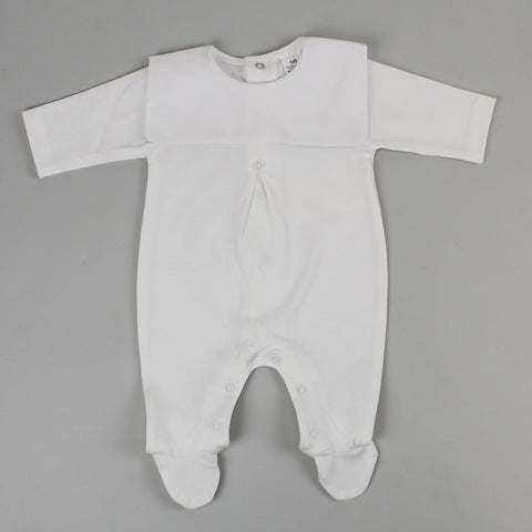 white baby sleepsuit