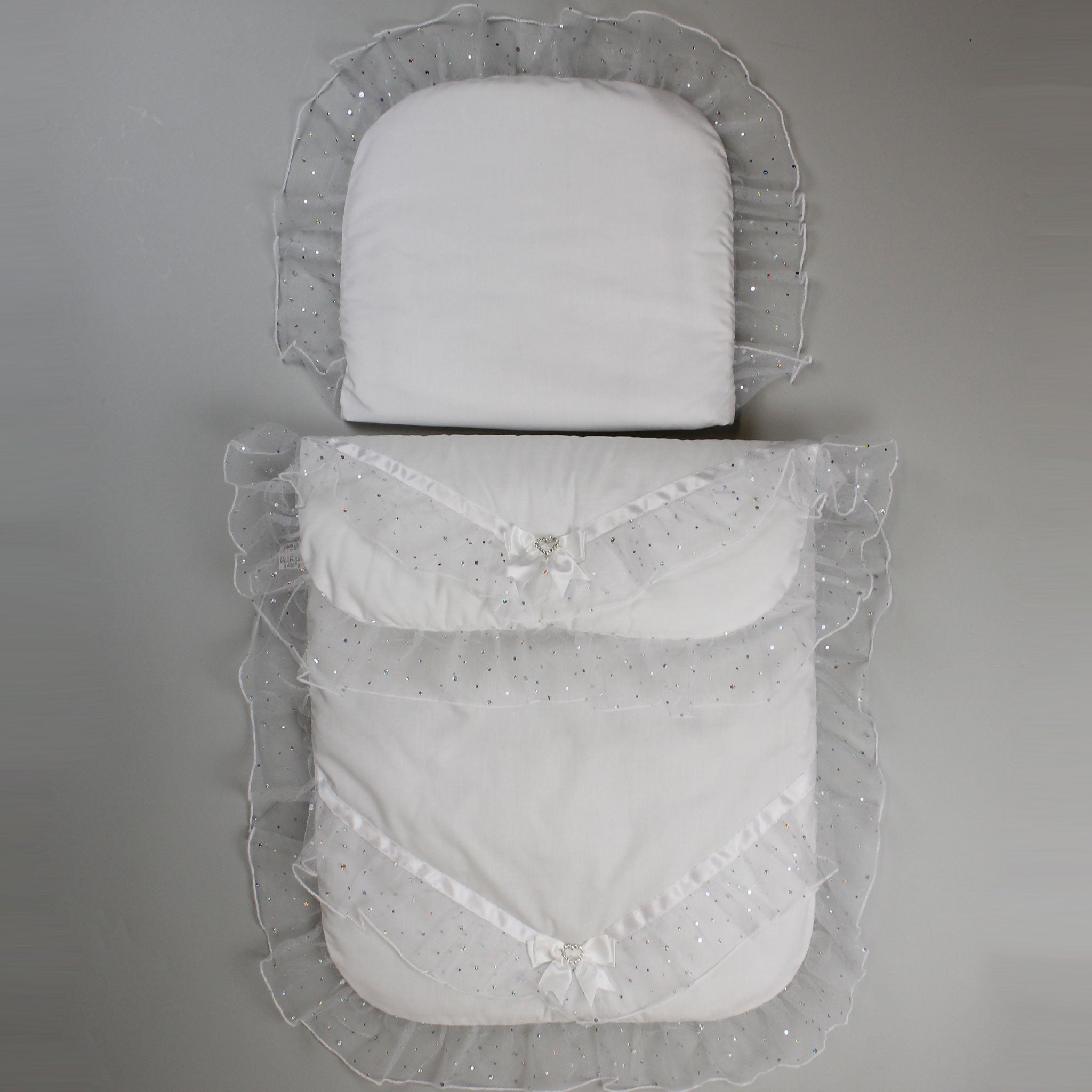 Pram Set - Pram Quilt and Pillow White