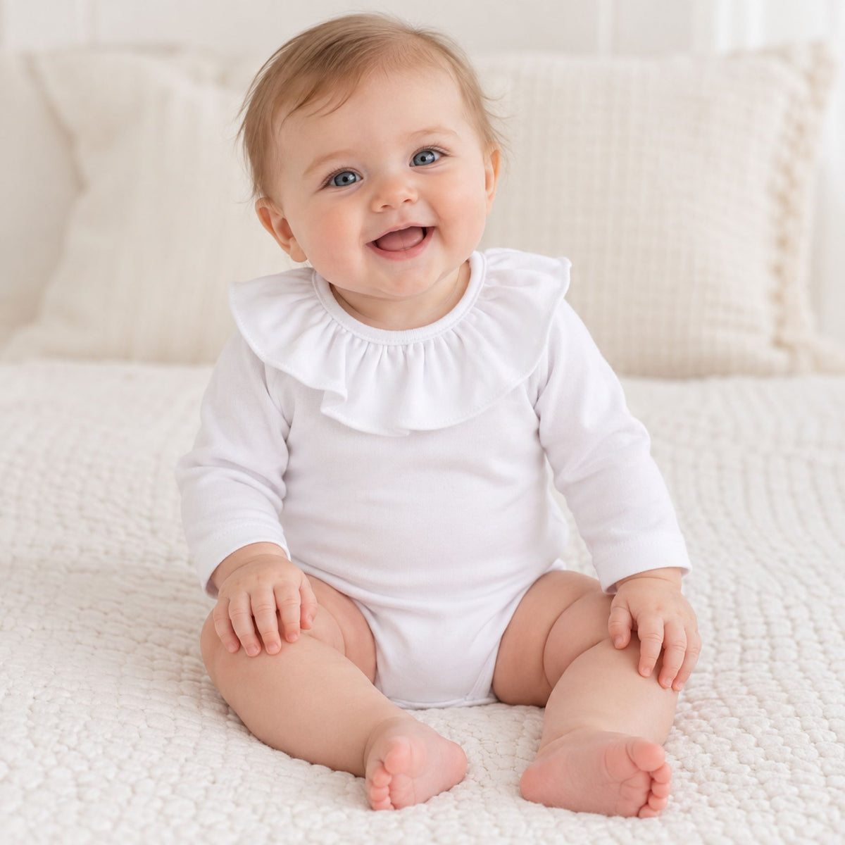 baby body vest with frill collar
