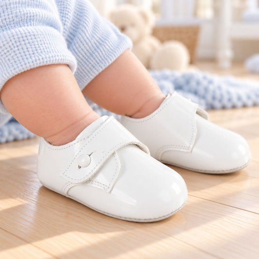 Baypods Baby Boys White Crib Shoes (Soft Sole)