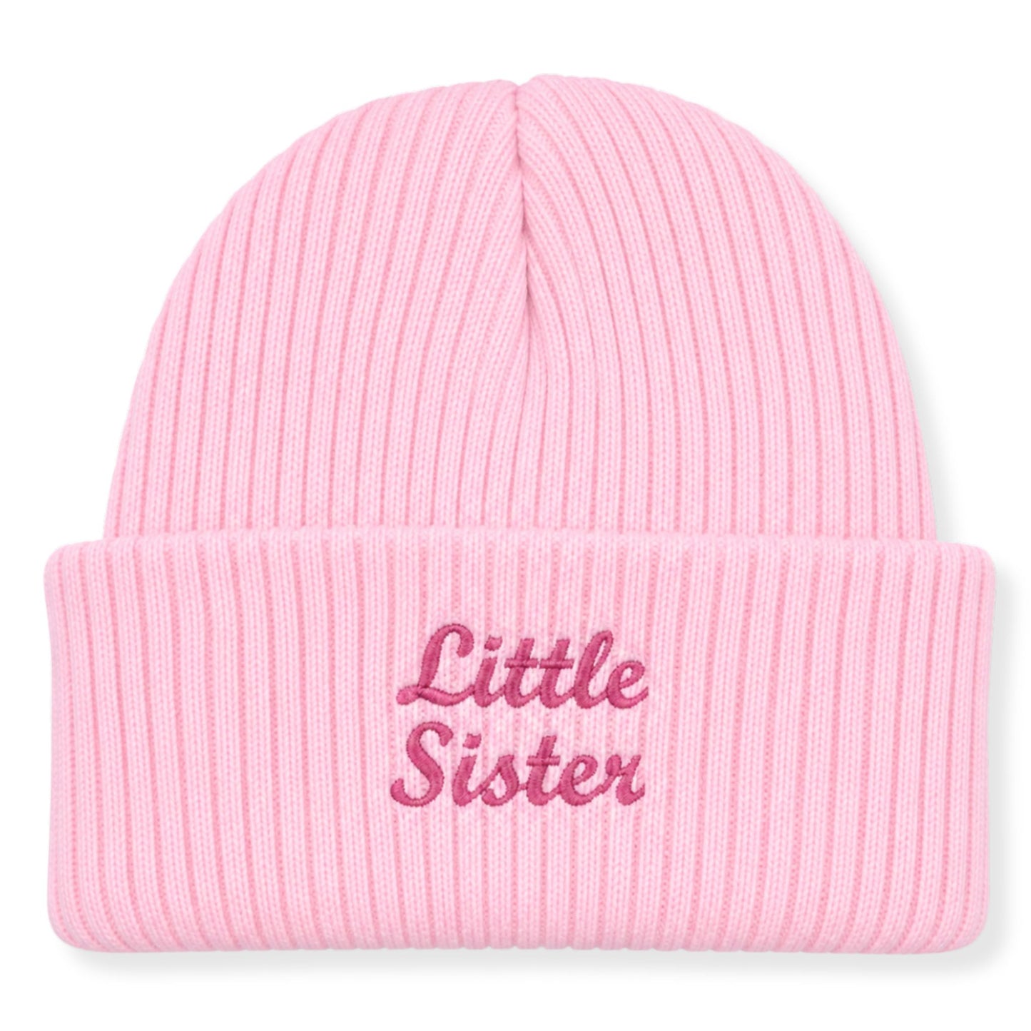 Newborn Beanie Hat with Little Sister Embroidery