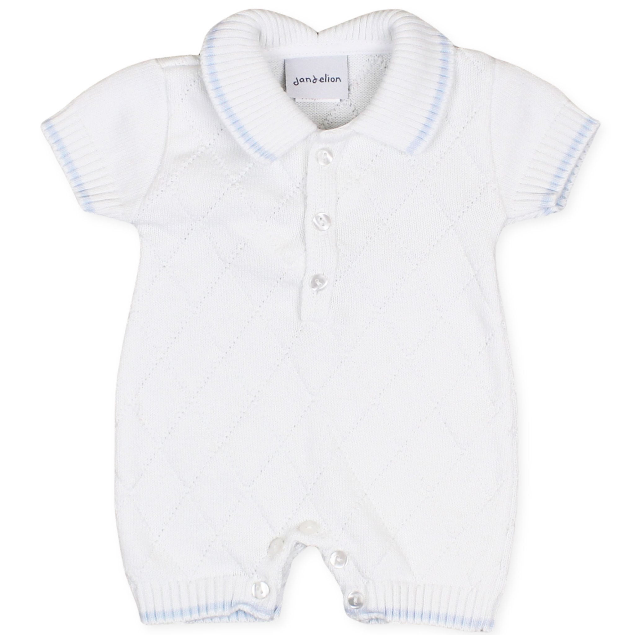 baby boys knitted collar outfit white