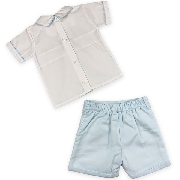 baby boys smocked shirt and shorts