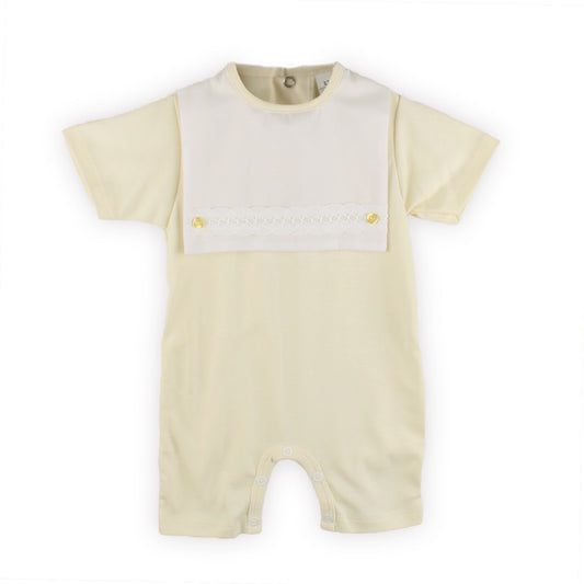 Baby Boys Lemon Cotton Romper – Made in Portugal