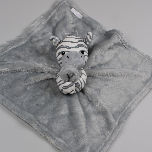 Personalised Baby Comforter - Grey Zebra