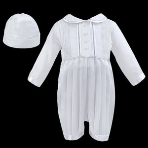 sarah louise christening romper with long sleeves