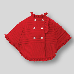 sarah louise red knitted poncho cape christmas