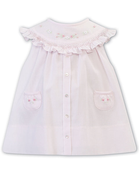 Pink Baby Dress with Hand Embroidery- Sarah Louise 012218