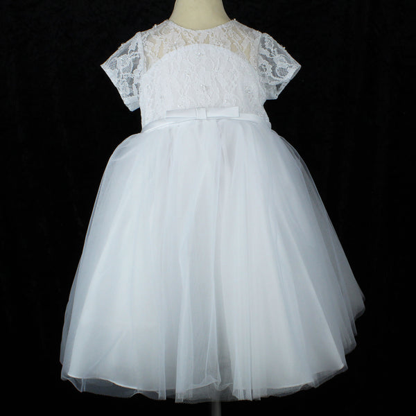 Sarah Louise Christening Dress With Lace Detailing 