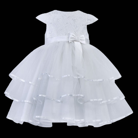 baby girls christening ballerina dress in white