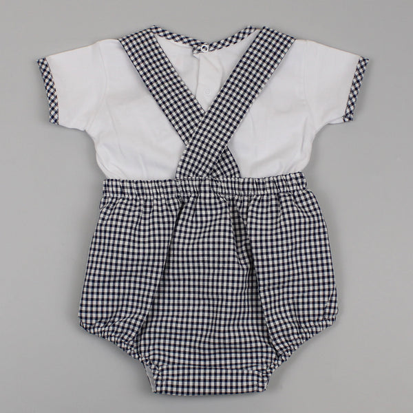 baby boys dungarees with gingham pattern