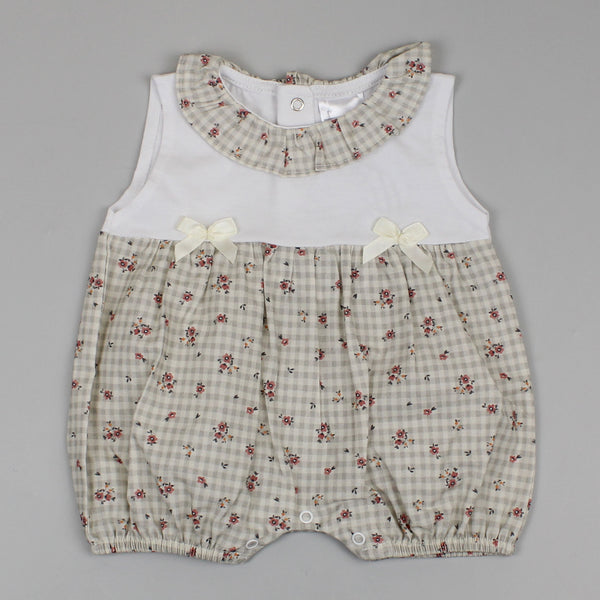 baby girls floral pattern outfit vintage style grey